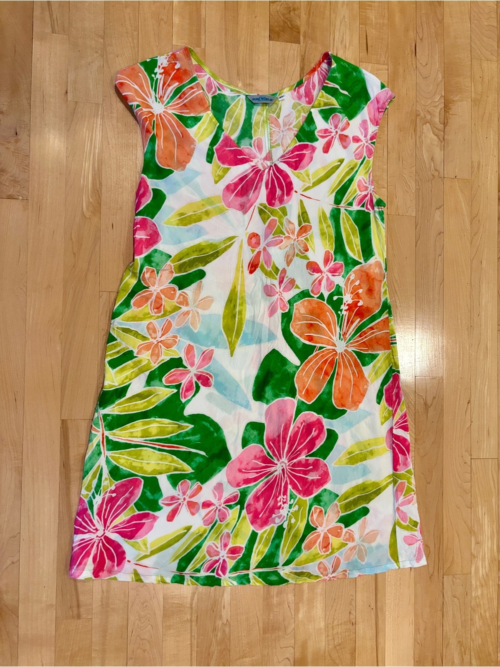 Jams World Floral “Sherry” Dress Pink, Blue Orange & Green “Waoili” Pattern - XL - Picture 7 of 12